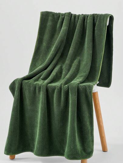 男女通用珊瑚绒菠萝纹理纯色柔软吸水毛巾/浴巾/特大号浴巾