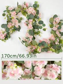 1pc Faux Colorful Easter Eucalyptus Wreath, Suitable For Spring & Summer Home Decor, Tabletop Decor, Wall Hanging, Indoor Decoration, Restaurant Decor - Pink - View 2