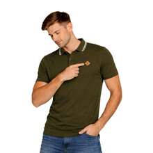 Moss Green Polo Shirt, 100% Premium Cotton, Comfortable. - 苔蘚綠 - 查看 4