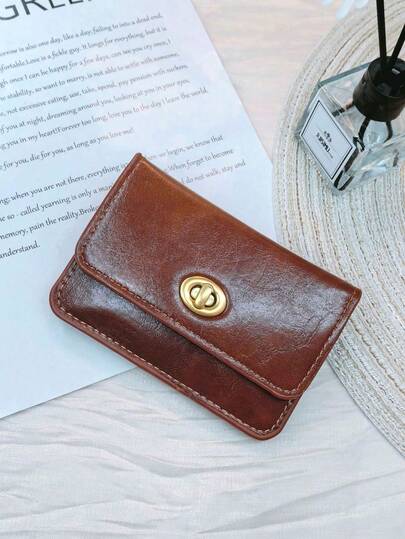 Ví nữ màu đen bằng da sáp dầu, kiểu dáng cổ điển retro, khóa xoay, ví đựng tiền xu ngắn đa chức năng, ví tối giản cho nam, ví siêu mỏng chống RFID, ví đựng tiền xu mỏng đựng thẻ, ví đựng thẻ bằng hợp kim nhôm, ví đựng chứng minh thư và bằng lái xe, quà tặng phù hợp cho thanh thiếu niên, mùa hè, hoạt động ngoài trời, thể thao, kỳ nghỉ, du lịch, tốt nghiệp, phụ kiện trang phục sinh nhật.