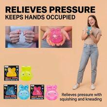 1 Cute Stress Relieving Transparent Rabbit Shaped Super Adhesive Injectable Bubble Toy: A Portable Squeeze Toy That Is Perfect For Placing On A Desk Or Relaxing On The Go. Tabas Is A Soft And Fluffy Toy For Teenagers (Suitable For Those Over 3 Years Old) | Fun And Challenging Sensory Games, Perfect As A Christmas, Halloween, And Birthday Gift, Making It An Ideal Holiday Gift.  Hand Activity Toys - 粉色 - 查看 4