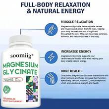 500MG/Serving, Magnesium Glycinate Supplements, Support Bone, Joint, Immune & Sleep Health, Relaxation, Gluten Free, 120 Capsules - 1 chai - Xem 5