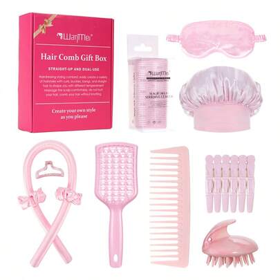 Bộ dụng cụ tạo kiểu tóc gồm 14 món, bao gồm mũ trùm tóc, kẹp cá sấu, bàn chải gội đầu, lược chải mượt, máy uốn tóc, ống uốn tóc, lược răng thưa. Sản phẩm được đóng gói trang nhã. Thích hợp làm quà tặng cho Ngày của Mẹ, Ngày Valentine, Lễ Tạ ơn, Giáng sinh, v.v., dành cho bản thân, mẹ, vợ, bạn gái, bạn thân, v.v.