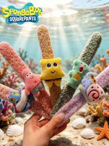 SpongeBob SquarePants SquarePants 1 Cute Anime Cartoon Character Theme Party Pop Ring, Creative Bracelet Series Pop Ring, Random Color And Style, SquarePants, - Multicolor - View 5