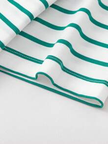 Balabala 儿童条纹T恤 速干透气轻便休闲夏季上衣 2026 - 白綠色調 - 查看 5