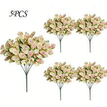 Artificial Plants Table Centerpiece Plastic Fake Eucalyptus Stems For Living Room Shelf Home Office Decor - Baby Pink - View 6