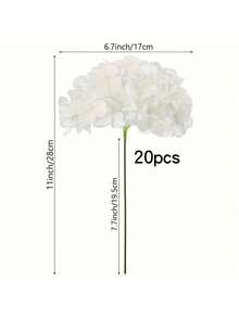 [Cantidad] Piezas/Set Ramo de flores de hortensias artificiales de 23 cm, tallos de flores de hortensias falsas, adecuado para centro de mesa de boda, decoración del hogar (Blanco) - Multicolor - Ver 15