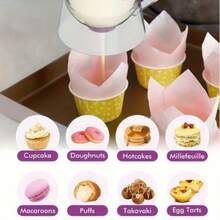 1 cái dụng cụ rót bột bánh cupcake bằng nhựa chống dính EasyBake - Tiết kiệm không gian, dễ rót, dùng cho bánh cupcake, bánh waffle, bánh ngọt, bánh pancake - Dụng cụ làm bánh bền, dễ vệ sinh, không cần pin. - 1,1L-2L - Xem 11