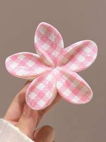 3个/1个 8厘米/3.15英寸 粉色可爱格子樱桃蝴蝶结设计精致发夹，轻巧塑料浴室发爪，适合情侣、日常、休闲、派对、通勤、海滩、度假、扎马尾辫、盘发、洗脸、化妆、搭配服装 - 彩色 - 查看 7