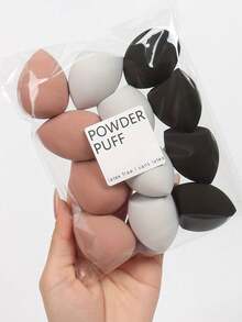 [16/12/8/6/4/1 piezas Esponjas de maquillaje absorbentes] 16/12/8/6/4/1 piezas Difuminadores de maquillaje sin látex, esponjas de maquillaje de poliuretano absorbentes - Adecuadas para base líquida, en crema y en polvo - Disponibles en varios colores, excelentes para regalos del Día de la Madre, regalos para mujeres, portátiles y aptos para viajar - Multicolor - Ver 7