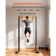 Pull Up Bar, 330LBS Capacity Portable Pullup Bar Station, Pullup Bars Free Standing With H-Frame Structure & Heavy-Duty Steel Tube, 8 Level Height Adjustment Gravity Fitness For Arms Back Chest - Single Bar (non-foldable) - View 2