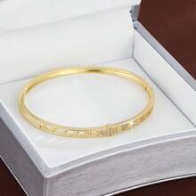 1pc Personalized Numeric Design Cubic Zirconia Inlaid Women Bracelet - Multicolor - View 3