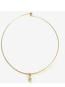 Monlansher 新款不锈钢几何锆石吊坠颈链，时尚简约，个性百搭，适合日常佩戴，女士必备。 - 金色 - 查看 8