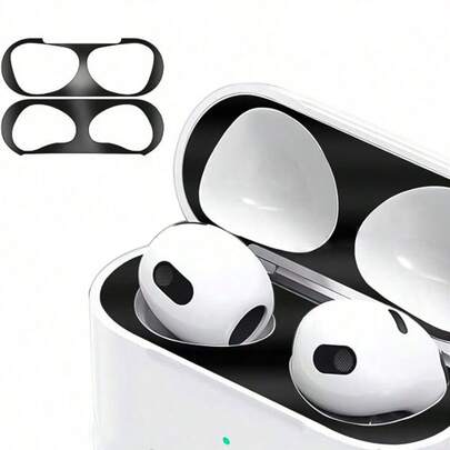 1 Set Apple Solid Color Protective Case, Ultra-Thin Sticker Protective Film, Dust Cover Suitable Compatible With Apple 1/2/Pro/3/Pro2/4/Pro3 Charging Case (Earphones Not Included)