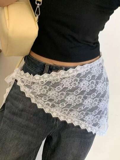 1 pieza Pañuelo de cabeza triangular de encaje y malla, accesorio de estilo vintage con delantal de capas, elegante y con estilo, hippie y lindo, multifuncional para vacaciones, playas, fiestas, bodas, Halloween, regalos de Navidad, Acción de Gracias