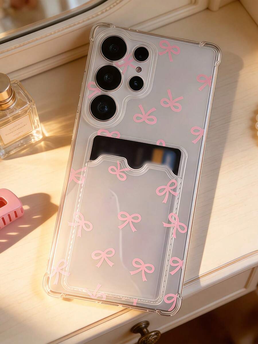 1个可爱不对称蝴蝶结透明防摔气囊手机壳,带卡槽,兼容苹果17 Pro Max、17 Air、17 Pro、17、16 Pro Max、16 Plus、16 Pro、16、15 Pro Max、15 Plus、15 Pro、15、14 Pro Max、14 Plus、14 Pro、14、13 Pro Max、13 Pro、13、12 Pro Max、12 Pro、11 Pro Max、11 Pro、11、XS Max、XR、X/XS、7 Plus、8 Plus/Galaxy S10、S21、S22、S23、S24、S25、S26、Note20 - 無色 - 查看 1