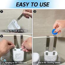 Wall-Mounted Toilet Tank Cleaning Pad Holder And Bleach Tablet Tray, Toilet Cleaner Carrier, Bleach Tablet Dispenser, Prevents Residue Contamination In Tank, Toilet Tank Accessory - Multicolor - View 5