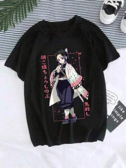 Men's Anime Graphic Cotton T-Shirt - Casual Comfy Tee, Y2k, , Family Christmas Pajamas, Japanese Anime Demon SlayrS T Shirt For Women Kimetsu No Yaiba  T-Shirt Female  Graphic Y2k Clothes Tops Machine Washable, Comfortable Fit, Streetwear Design, Casual Short Sleeve Tees, Perfect For Thanksgiving & Christmas Gift