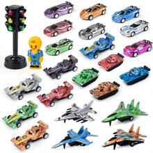 6/22pcs Children Military Toy Car Set, Including Racing Car, Tank, Fighter Jet And Other Shapes, Friction Powered Sliding, Desktop Decor, Toy Cars For Boys, Car Enthusiast Collectibles, Children's Car Toys, Gift Bag Filler, Party Surprise Gift, Classroom Reward, Back To School Gift - Multicolor - View 8
