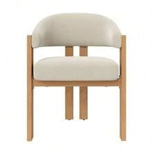 Dining Chairs - Beige + Natural + Flannelette + Metal + Set Of 2-1 - View 11