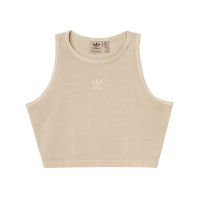 Adidas 女士时尚舒适运动休闲修身短款针织背心，尺码偏小，春夏款