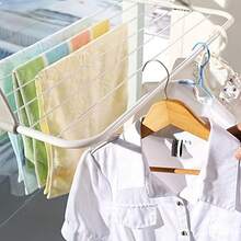 Giá phơi quần áo bằng sắt màu xám trắng tối giản, có thể gập lại và điều chỉnh độ cao, cấu trúc treo có thể thu gọn, đa chức năng dùng để phơi khăn, quần áo và cây cảnh, thích hợp cho lò sưởi, ban công và bệ cửa sổ. - Nhiều màu - Xem 10