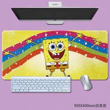 Tấm lót chuột SpongeBob SquarePants ngộ nghĩnh 1 mảnh | Thảm lót bàn chơi game | Tấm lót chuột vui nhộn và cá nhân hóa | Tấm lót bàn phím | Trang trí văn phòng | Quà tặng Tấm lót chuột để bàn - Tấm lót chuột bằng cao su và tấm lót viết chống tràn, Thảm để bàn nghệ thuật và thẩm mỹ - Tấm lót chuột chơi game, Thảm bàn chống trượt cho máy tính xách tay và bàn phím, Một vật trang trí văn phòng tuyệt vời; Tấm lót chuột trang trí bàn làm việc chủ đề SpongeBob SquarePants, Văn phòng phẩm. - Chuột Pad - Xem 3