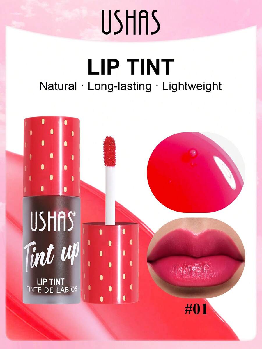 Son tint dưỡng ẩm USHAS, màu sắc tươi tắn, son môi dạng lỏng có độ bám màu cao, son tint 2 trong 1 dùng cho môi và má, khô nhanh, không bết dính, màu sắc lâu trôi, phù hợp với mọi loại da.