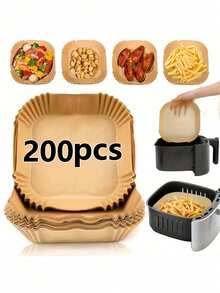 50/100/200pcs Air Fryer Parchment Paper Liners, 6.3 Inch Non-Stick Silicone Coated Baking Pads For Air Frying, Baking, Cooking, Microwave, Oil-Proof, Tray Liners, Kitchen Accessories - Multicolor - View 14