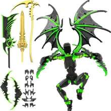 Posable Demon Wings Action Figure, Detailed Assembly Model, Fashionable Grim Reaper Sculpture Decor, Excellent Desktop Ornament, Holiday/Birthday Gift - Multicolor - View 2