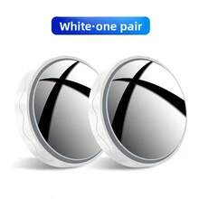 2pcs High Definition Wide Angle Blind Spot Rearview Mirror, Convex Suction Cup Adjustable Frameless Design, Black/Silver/White ABS - A - View 11