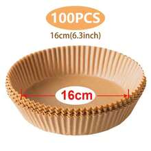 Bộ 50/100 miếng, Giấy lót nồi chiên không dầu dùng một lần, Giấy nướng chống dính cho nồi chiên không dầu, Miếng lót giấy tròn cho nồi chiên không dầu, Giấy chống dính dầu dùng trong lò vi sóng, Phụ kiện nhà bếp - nhiều màu - Xem 8