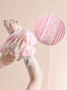 1/2pcs Japanese Style Exfoliating Bath Towel, Easily Lathers, Shower Scrubber For Men And Women - Multicolor - View 4