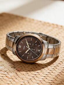 Reloj de cuarzo minimalista de uso diario para hombres Fossil FS5869 - Marrón - Ver 2
