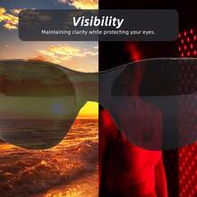 Blue Green  Blue Lenses For Men's And Women's Oversized Outdoor Sports Heatwave Fashion Glasses, And Fashionable Design, Bright Light Cycling Goggles Driving Fishing Mountain Bike Protection, Essentials For Summer Travel, Easy Comfort Casual Outfits Eyewear For Work With Box - 黑色 - 查看 3