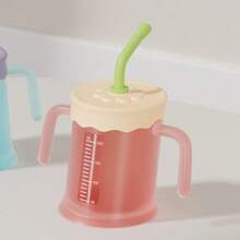 Nuevo 25 °     Taza Sippy Slanting Trainer con asas, a prueba de derrames, 200 ml, 1 pieza, naranja/azul - Naranja - Ver 2