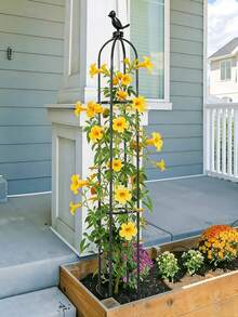 2/3/4 Tier Decorative Garden Trellis, Plant Climbing Support Cage Suitable For Vines, Flowers, Potted Plants, Vegetables, Tomatoes, Beans, Cucumbers, Outdoor Patio Garden Decor, Floral Climbing Rack - Plant Climbing Frame - View 10