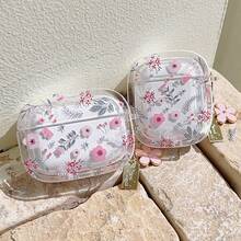 Rounded Ditsy Floral Compatible With AirPods 3 Bluetooth Earphone Protective Case, Minimalist Girly Case Compatible With Airpods 4/2nd Gen, Pro 2nd Gen - Dusty Pink - View 2