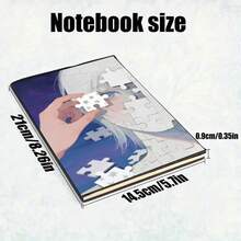 Lovely Anime-Style Jigsaw Puzzle Notebook, Suitable As A Gift For Girlfriend - Black - View 3