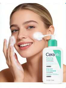 CeraVe Soothing Facial Cleansing Foam, Gentle Amino Acid Formula, All-In-One Cleanse & Makeup Removal, 236ml - 236ml - View 5