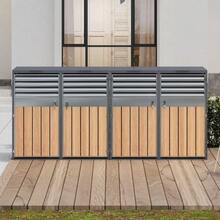 Storage Box With Hinged Lid, Ventilation Opening With Mesh, With Lock And Two Doors. - Gray 1 - View 12