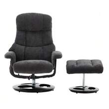 Comfortable Reclining Armchair 025 With Massage And Heating Functions, Tilt And Footrest, 360° Swivel, White Chenille Upholstery. Original Reference: W2087P294007 - C - View 4