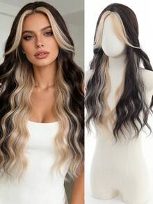 28英寸绿色卷发假发，带刘海，耐热合成纤维材质，适合圣帕特里克节装扮和音乐节佩戴 - 彩色 - 查看 8