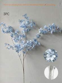 3/1pc Pale Blue Artificial Apple Blossom Branch - Artificial Cherry Blossom Decor, Realistic Floral Decoration, Suitable For Wedding, Engagement, Valentine's Day, Plastic Fake Flowers, Can Be Used For Home And Hotel Ceiling, Tabletop, Wedding Decor, Vase Filler - Multicolor - View 8
