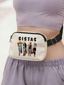 Fashionable Women's Printed Loose Waist Bag, Casual Outdoor Sports Chest Bag, Women's Chest Bag, Multi-Functional Travel Chest Bag/Phone Bag/Wallet, Suitable For Storing Phones, Cosmetics, Portable, Suitable For Travel, Office, Study, Fitness, Fashionable And Minimalist Design, Suitable For Women And Students, Travel Essential - Multicolor - View 6
