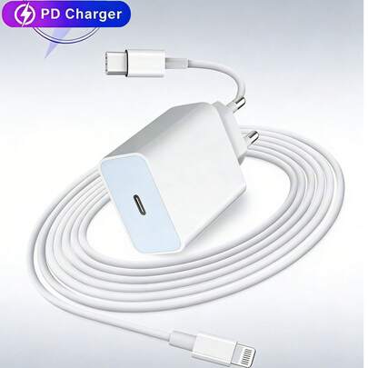 1-2 Sets PD 20W EU Plug Charger, Fast Charging Wall Charger + 3.3ft/100cm Charging Cable, High-Efficiency Data Transfer Fast Charging Cable, Compatible With IPhone 14/14 Pro/14 Pro Max/13/13 Pro/13 Pro Max/12/12Pro/12 Pro Max/11/11 Pro/11 Pro Max/XS/XR/8/7/6, Series Charger Combo