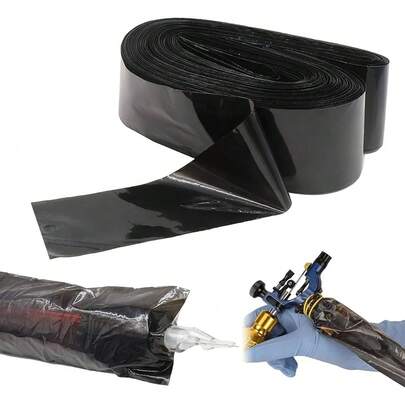 100个一次性三色纹身夹线套保护袋塑料纹身机保护袋纹身配件用品