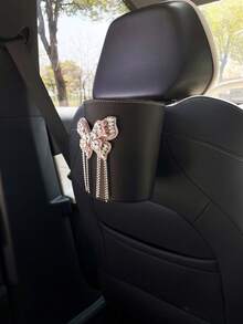 Thùng rác hình bướm đính đá nhân tạo cho xe hơi, hộp đựng rác gắn cửa gió điều hòa xe hơi sáng tạo, thùng đựng đồ treo trên ghế xe hơi. - A - Xem 4