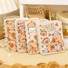 Sổ tay lò xo 1/4 hình chuột lang nước, thiết kế họa tiết chuột lang nước dễ thương, phong cách chủ đề động vật, lý tưởng làm quà tặng cho học sinh và nhân viên văn phòng, nhật ký, đồ dùng học tập, đồ dùng học đường (Kiểu ngẫu nhiên) - Nhiều màu - Xem 1