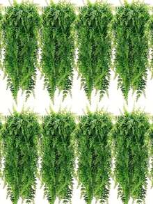 超逼真悬挂植物套装 - 人造蕨类和常春藤绿植 - 抗紫外线、低维护塑料装饰，适用于露台、门廊和室内空间 - 綠色 - 查看 1